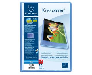 Portalistino personalizzabile Kreacover Chromaline polipropilene flessibile, 40 buste liscio - A4 - Blu