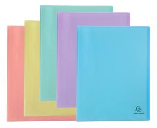 Sichtmappe A4 aus mittelfestem Polypropylen, 60 Hüllen, Chromaline Pastell - Farben sortiert
