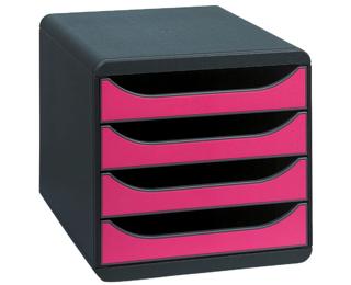 Schubladenbox BIG BOX, 4 offene Schubladen, Iderama - Himbeerfarben