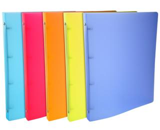 Ringbuch aus PP 800µ mit 4 Ringen 15mm, Rücken 20mm, Linicolor, für Format DIN A4 - Farben sortiert