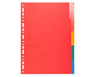 Intercalaires Carte lustrée 225g avec onglets renforcés - 5 positions - A4