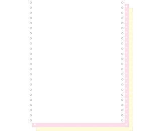 "1000 feuilles de listing autocopiantes blanc/rose/jaune 240x12"" 3plis Bandes Caroll Détachables" - Blanc