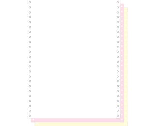 "1000 feuilles de listing autocopiantes blanc/rose/jaune 240x12"" 3plis Bandes Caroll Détachables" 