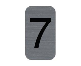 Plaque adhésive imitation Aluminium Chiffre 7 2,5x4,4 cm - Gris