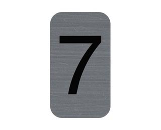 Hinweisschild selbstklebend, Aluminiumoptik, Ziffer 7 - 2,5x4 ,4 cm - Grau