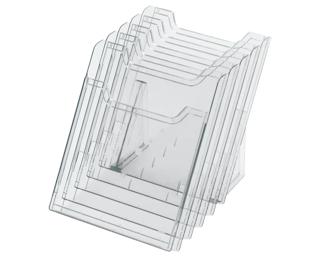 Porta brochure/cataloghi da banco 5 scomparti A4 - Cristallo