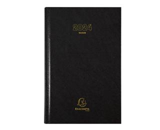 Agenda de bureau Raisin Euro et cents 16,5 x 24,5 cm Journalier 2024 - Noir