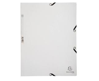 Exacompta Elasticated Folder, 3-Flap, 400gsm Pressboard, A4 - White