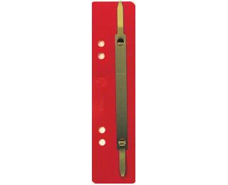 Einhängeheftstreifen aus PP mit Doppellochung, Deckleiste aus Metall für Dokumente im Format DIN A4, 35x150mm - Rot