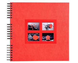 Album photos à spirales 60 pages noires Passion - 32x32 cm - Rouge