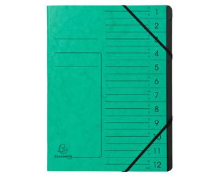 Exacompta Stapled Multipart file with Elastic (12 compartments, A4) 