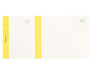 Bloc vendeur à bande couleur 100 feuillets double numérotage - Format 6 ,6x13,5 cm - Jaune