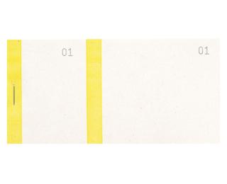 Bloc vendeur à bande couleur 100 feuillets double numérotage - Format 6 ,6x13,5 cm - Jaune