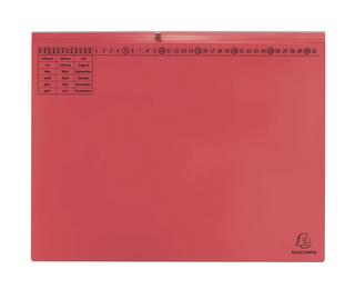 Exaflex Premium, Kanzlei Hängehefter, 2 Abheftvorrichtungen, Linksheftung, 265x318mm, Packung mit 25 Stück - Rot