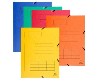 Pre-printed 3-flap elasticated folder mottled pressboard - A4 