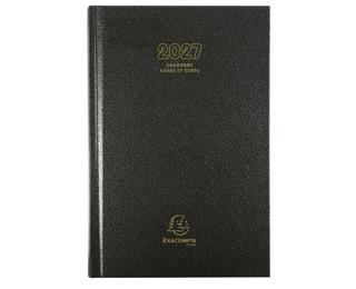 Agenda de bureau Couronne Euro et cents 11 x 17 cm Journalier Janvier à Décembre 2027 - Noir