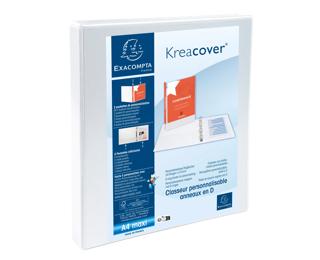 Classeur personnalisable rigide 2 poches KreaCover - 4 anneaux en D 16mm - A4 maxi 