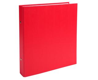 Classeur rembordé polypropylène format ecolier 2 anneaux 25mm - 230x215mm - Rouge