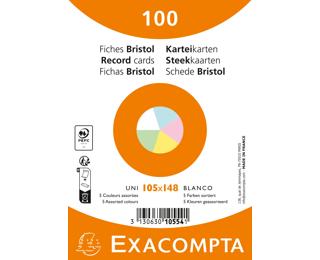 Paquet de 100 fiches sous film - Bristol UNI non perforé 105x148mm 