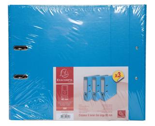 PremTouch Lever Arch Files S75mm A4+ PP Pack of 3 - Light blue