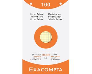 Étui de 100 fiches - bristol quadrillé 5x5 perforé 125x200mm 