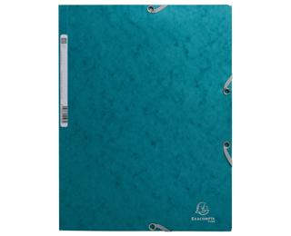 Elastic folder with 3 flaps, glossy card 400g/m2 Skandi - Pacific Blue