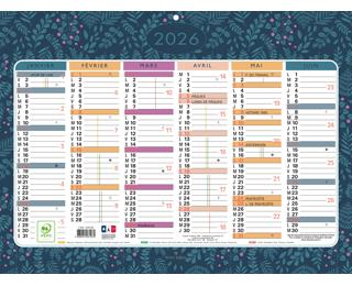 Calendrier Mini Labo avec décor recto-verso 29,5 x 22 cm Semestriel 2026