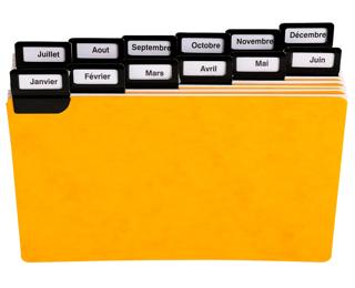 Paquet de 24 guides alphabétiques en carte à onglets métalliques pour fiches 125x200mm