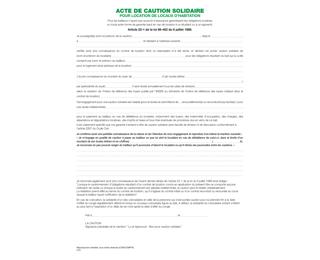 Liasses 'Acte de caution' (tous contrats sauf 50E) - Blanc