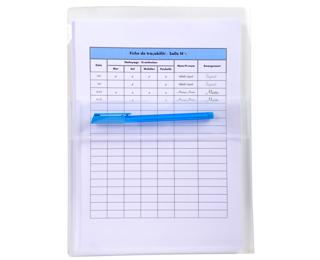Sachet de 2 pochettes adhésives à soufflet - PP Haute Qualité 20/100e - A4 - Cristal