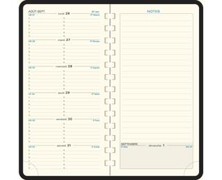 Recharge Agenda de poche Espace 17S spiralé 17,5 x 9 cm Semainier Janvier à Décembre 2026