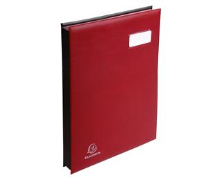 Signature book PVC, pocket on the page corner to maintain the document - 24 compartments - Burgundy