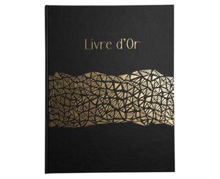 Livre d'or 100 pages tranche or Aramy - Noir