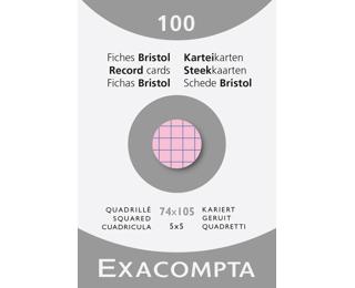 Record Cards Pack 100 Green 74X105 Squared - Pink