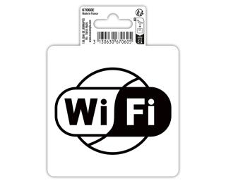 Hinweisschild selbstklebend, PVC, Wifi 10 cm - Schwarz