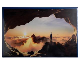 Deskmat PVC 37,5x57,5cm KreaCover black - Blue