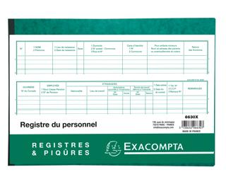 Piqûre Législation sociale - Registre du personnel : 99 inscrits - texte FR - 80 pages