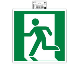 Panneau PVC adhésif antidérapant évacuation gauche 20x20 cm - Vert
