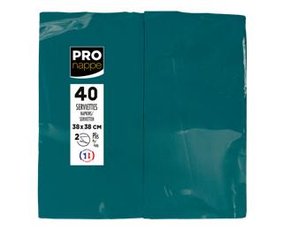Pack of 40 Micro-Embossed 1/8 Wadded Napkings, 38x38cm. - Pacific Blue
