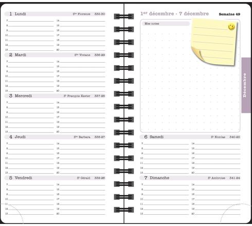 BEZEND Agenda 2024 A4 Couverture Rigide En Cuir PU [Lavande] Agenda