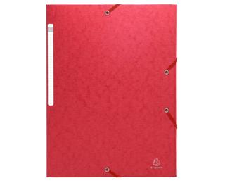 Chemises à élastiques carte lustrée 3 rabats monobloc - Rouge