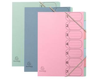 Trieur Harmonika recyclé avec élastiques AutentiK - 7 compartiments - Couleurs assorties