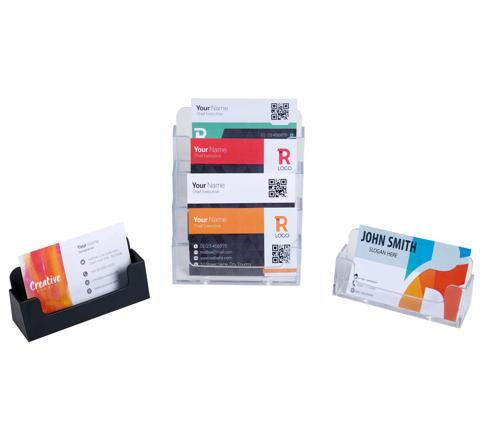 IMIKEYA Porte-Cartes De Visite Bureau - Organisateur Plastique Élégant 10,6x4,7cm, Support Professionnel