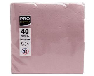 40 Micro-Embossed Wadding Napkins 38x38 - Old Pink