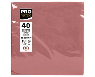 40 Micro-Embossed Wadding Napkins 38x38 - Old Pink