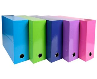 Cajas de transferencias Iderama® - Lomo: 90 mm - A4 - Colores surtidos