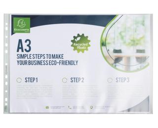 Sachet de 10 pochettes perforées PP recyclé Forever 9/100e - A3 - Translucide