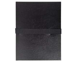 Faldone con dorso estensibile chiusura con scratch, carta balacron - 24x32cm - Nero