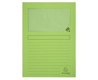Packung mit 25 Fenstermappen Forever 130g, 22x31 cm für DIN A4, plastikfrei - Giftgrün