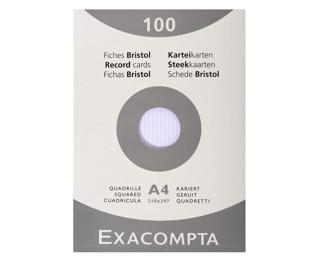 Étui de 100 fiches - bristol quadrillé 5x5 non perforé 210x297mm - Blanc